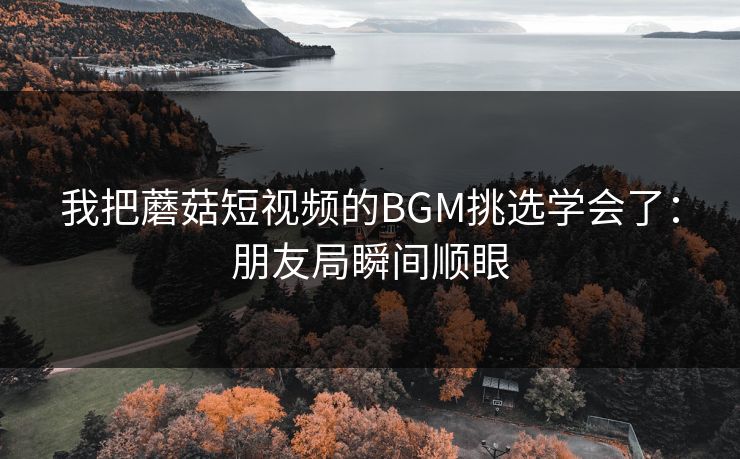 我把蘑菇短视频的BGM挑选学会了：朋友局瞬间顺眼